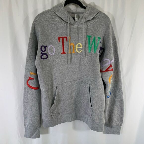 New Chicago Hoodie Unisex Large Grey Chicago The Windy City Embroidered - Picture 1 of 9